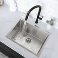 thumbnail image 1 of Azuni Calais Dual Mount 22" Stainless Steel Single Bowl Laundry Sink with Strainer C122, 1 of 10
