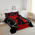 thumbnail image 2 of Ensemble de Douillette de Basketball pour Ados, Ensemble de Literie de Sports et de Jeux, Literie Rouge et Noire, Déco Maison pour Enfants, Douillette Format Grand Lit, 2 of 5