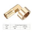 thumbnail image 4 of Unique Bargains 16mm Barbed x G1/2 Female Thread Brass Hose Barb Fitting Elbow, 4 of 6