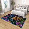thumbnail image 4 of 4x6 Rug, Leopard Rug, Floral Jungle Animal Rugs for Living Room Bedroom, Flower Wild Animal Cheetah Carpet, Washable & Non Slip & Soft Low Pile Large Indoor Area Rug, Home Decor & Gifts, 4 of 7