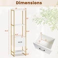 thumbnail image 3 of Costway 5-Tier Bookshelf with 4 Open Shelves Storage Drawer Modern Book Storage Organizer White, 3 of 9