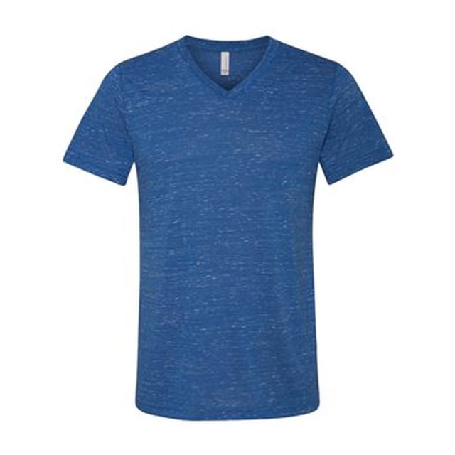 Bella Canvas Mens Jersey V-Neck Tee, 2XL, True Royal Marble
