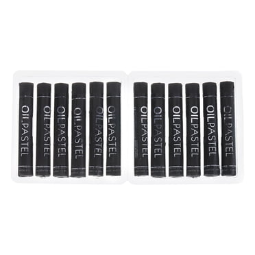 Unique Bargains Pastels à l'Huile Crémeux, Craies de Cire à l'Huile Doux Pastels Bâton Fournitures d'Art, Noir 12 Pcs