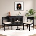thumbnail image 4 of Gymax Chaises de Salle à Manger de Cuisine Modernes, Noir et Beige (Ensemble de 2), 4 of 7
