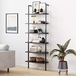 Nathan James Theo 6-Shelf Bibliothèque, bibliothèque murale avec finition en bois naturel et cadre métallique industriel, Nutemeg/Matte Black