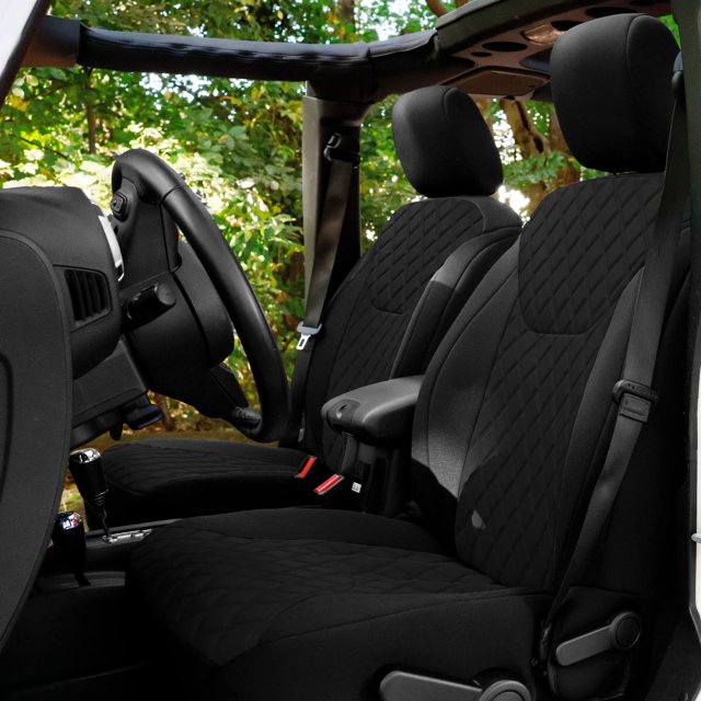 FH Group Neoprene Waterproof Custom Fit Seat Covers for 2007-2018 Jeep Wrangler JK 4DR Front Set