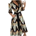 thumbnail image 2 of Pisexur Robe Maxi à Manches Longues pour Femmes, Style Bohème, en Mousseline Imprimée, Col à Revers, Longue Robe Ample, Robes de Printemps, 2 of 5