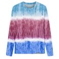 thumbnail image 3 of IROINID Économies Hauts à Manches Longues pour Femmes Col Rond Imprimé T-Shirt Blouse, Rose Vif, 3 of 3