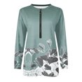 thumbnail image 4 of Chandails à Capuchon Mode pour Femmes 2023 Hauts Automne Manches Longues Ample Chandail à Enfiler Chemise Chic Décontracté Dames Rayé Col Rond Chandails 50 % de Rabais Liquidation Costumes d'Halloween/Noël, 4 of 5