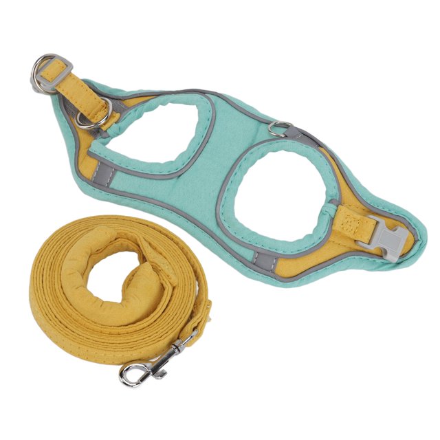 Cat Leashes Set, Cat Vest Harnesses And Leash Reflective Adjustable Comfortable For Walking For Outdoor Yellow Green M