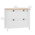 thumbnail image 3 of HOMCOM 2 Drawer Filing Cabinet with Lock, Keys and Hanging Bar, White, 3 of 10