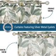 thumbnail image 4 of Vargottam Peony Botanical Print Sheer Georgette Curtains for Windows & Small Doors - Set of 2 Panels, 72" Long, Grommet Top, Printed Light Filtering Drapes for Living Room or Study, 4 of 9