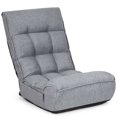 thumbnail image 1 of Costway 4-Position Floor Chair Folding Lazy Sofa w/Adjustable Backrest& Headrest Gray, 1 of 10