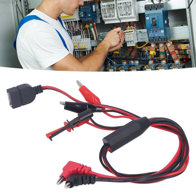 Fil Banane à Clipser, Alimentation Électrique Sans Chute Interface Ligne 2 Pcs Ressort Épaissi Multi-Usage avec USB pour Multimètre