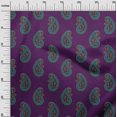 thumbnail image 2 of oneOone Silk Tabby Fabric Paisley Block Print Fabric By The Yard 42 Inch Wide, 2 of 4