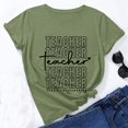thumbnail image 1 of SMihono Hauts pour Femmes Été Chic Décontracté Mode pour Femmes Ample Col Rond Chandail à Enfiler de Base Fête des Enseignants Mignon Imprimé Manches Courtes Haut T-Shirt T-Shirt Oversize pour Femmes 2023, 1 of 7