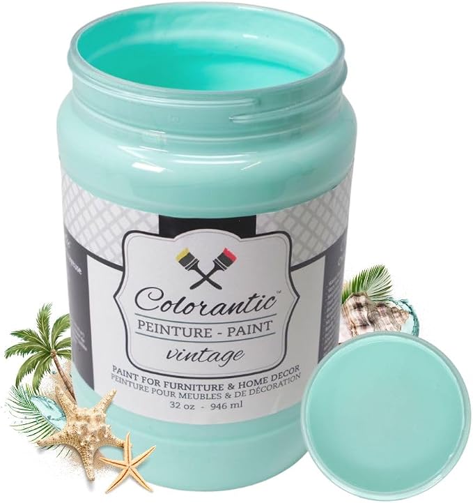 COLORANTIC | Caribbean Sea Chalk Paint for Furniture | A cheerful turquoise blue | 32 oz