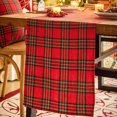 thumbnail image 3 of Plaid Christmas Table Runner, Winter Holiday Snowflake Table Runners, Xmas Decorations Indoor Outdoor Farmhouse Home Kitchen Dining Party Decor, 3 of 6