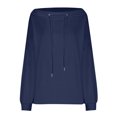 thumbnail image 4 of Women's Off Shoulder Sweatshirt Adjustable Drawstring Oversized Long Sleeve Shirt Pullover Basic Slouchy Clothes 2025, 4 of 5