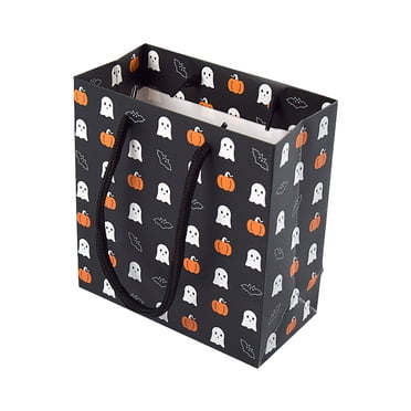 YIMWNYI Halloween Sac à Main en Papier Cadeau Imprimé Citrouille Fantôme d'Halloween, Sacs de Souvenirs de Fête, Emballage Cadeau pour Halloween, Fourre-Tout Décoratif pour Collations et Petits Cadeaux, Fournitures de Fête d'Halloween