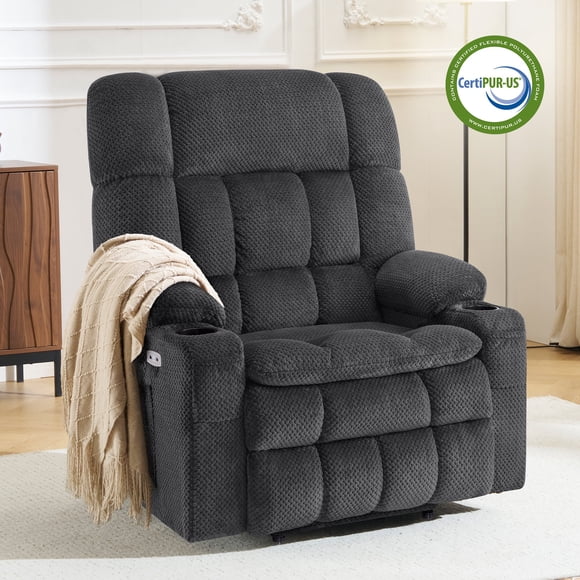 MCombo 27.2" Seat Width Recliner, Infinite Position, Dual Motor, Vibration and Heat, for Height 5'7"-6'2", Oversized 400lbs