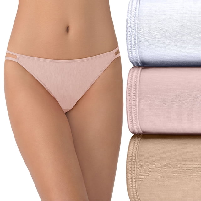 Vanity Fair Culotte String Bikini Illumination pour Femmes, Lot de 3, 6, Star WhiteSheet