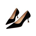 thumbnail image 2 of Woobling Womens Comfort Heels Work Comfort Pointed Toe Pumps Dress Shoes Black 8, 2 of 6