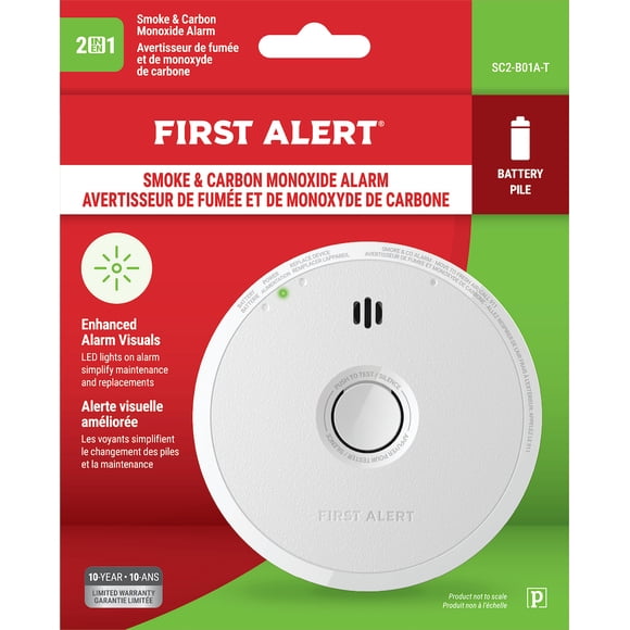 First Alert Battery Operated Combination Smoke & Carbon Monoxide Alarm SC2-B01A-T