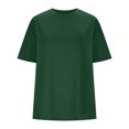 thumbnail image 3 of Plebaso T-Shirts Surdimensionnés pour Femmes 2025 Manches Courtes Hauts Amples Col Rond Décontracté Uni T-Shirts Basiques pour Femmes, 3 of 5