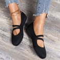 thumbnail image 2 of TOWED22 Ballerines pour Femmes, Chaussures Plates de Ballet pour Femmes en Tricot, Chaussures Habillées à Bout Rond à Enfiler, Ballerines de Marche pour Femme, Petit Talon Compensé, Confort, Souples, Noir, 2 of 5