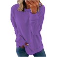 thumbnail image 1 of Chandails de Compression à Manches Longues pour Femmes Col Ras du Cou Unis Plus Chandail Surdimensionné Coupe Ample Pulls Tendance Hauts Légers pour Femmes Grande Taille Gris m, 1 of 6