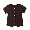 thumbnail image 5 of Baby Boy Girl Round Neck Short Sleeve Romper Button Front Unlocked  Summer Playsuit, 5 of 5