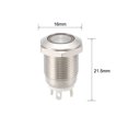 thumbnail image 3 of Unique Bargains Momentary Metal Push Button Switch 12mm Mounting Dia 1NO 3-6V White LED Light 1pcs, 3 of 3