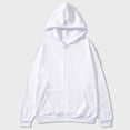 thumbnail image 3 of Zip Up Hoodies for Men Long Sleeve Sweatshirt Loose Fit Solid Color Fall Sweatshirts, 3 of 6