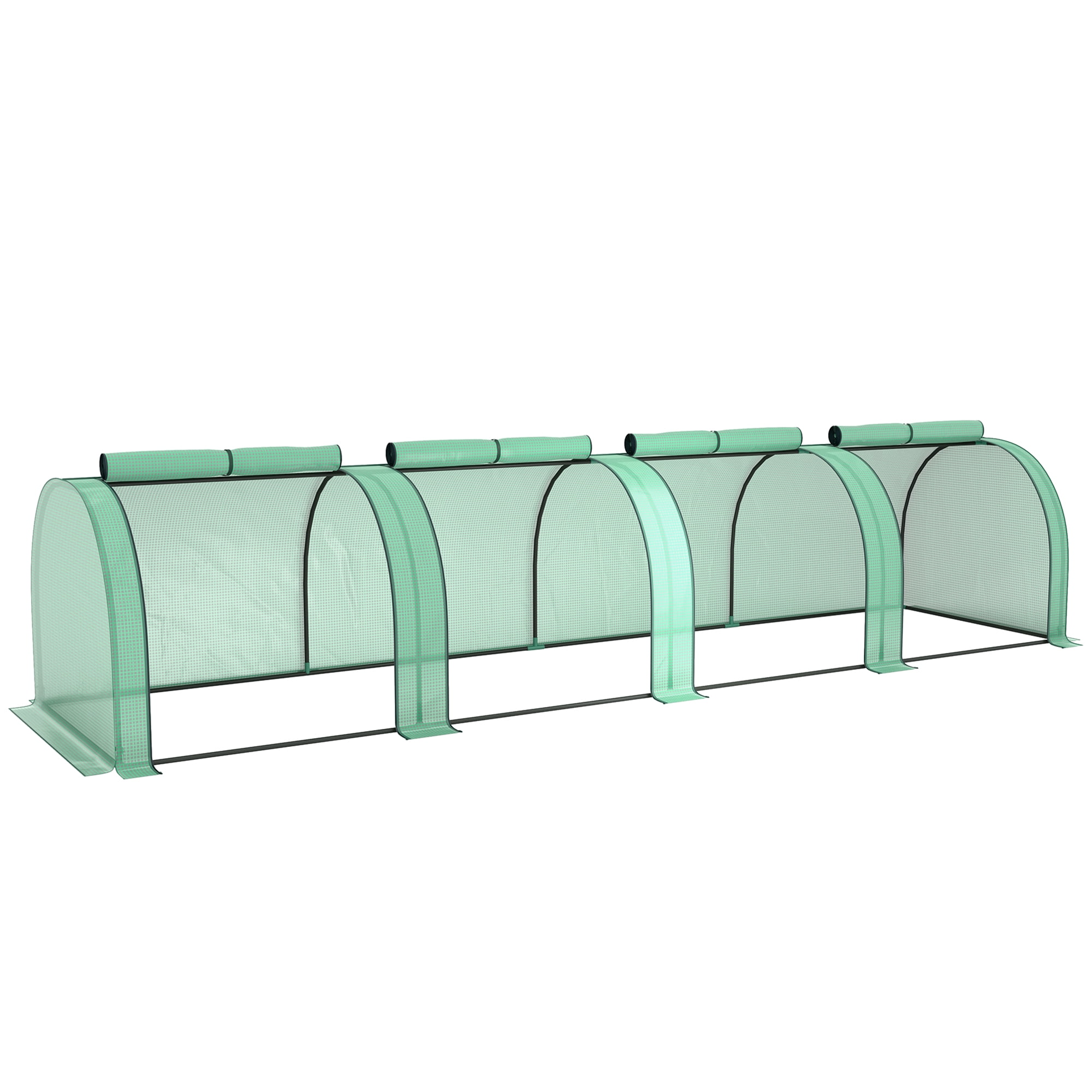 Outsunny Mini Serre Tunnel avec Housse en PE, Abri de Culture Vert pour Jardin, Vert