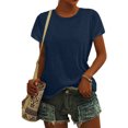 thumbnail image 3 of Hiiyo T-Shirt pour Femme à Manches Courtes, Col Ras du Cou, T-Shirt d'Été Décontracté (P-5TG), 3 of 6