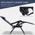 thumbnail image 3 of Zero Gravity Chair Set of 2 Patio Chair with Side Table Cupholders and Pillows for Pool, Backyard, Lawn, Beach, Blue, 3 of 7