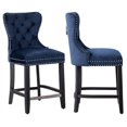 thumbnail image 4 of Avara 24" Tufted Velvet Counter Stool with Black Legs (Set of 2), 4 of 5
