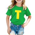 thumbnail image 1 of TZEWGL Cute Shirt For Kid Letter Printed Short Sleeve Print Crewneck Top For Newborns size 5-6T, 1 of 4