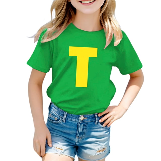 TZEWGL Cute Shirt For Kid Letter Printed Short Sleeve Print Crewneck Top For Newborns size 5-6T