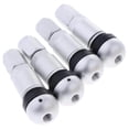 thumbnail image 1 of pitrice 4 Pcs Car Tubeless Wheel Dust Caps Tire Valve Stems Moonlight silver + Black, 1 of 8