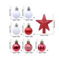 thumbnail image 3 of Red 36Pcs Christmas Ornament Set Colorful Painted Christmas Balls For Tree Decoration Party Gift Box Home Holiday Decor Shatterproof Plastic Hanging Balls 104G, 3 of 7