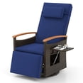 thumbnail image 2 of Costway Outdoor 360° Swivel Rattan Recliner Chair Patio Wicker Chaise Lounge Chair Navy, 2 of 9