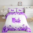thumbnail image 2 of Erosebridal Letter Bedding Twin Comforter Set For Teens,Rose Flower Down Comforter,Butterfly Room Decorative,Reversible,Lightweight,2-Piece, 2 of 8