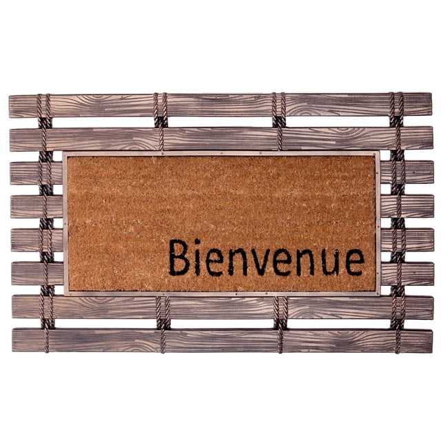 Bienvenue Rubber Fence With Coir Door Mat