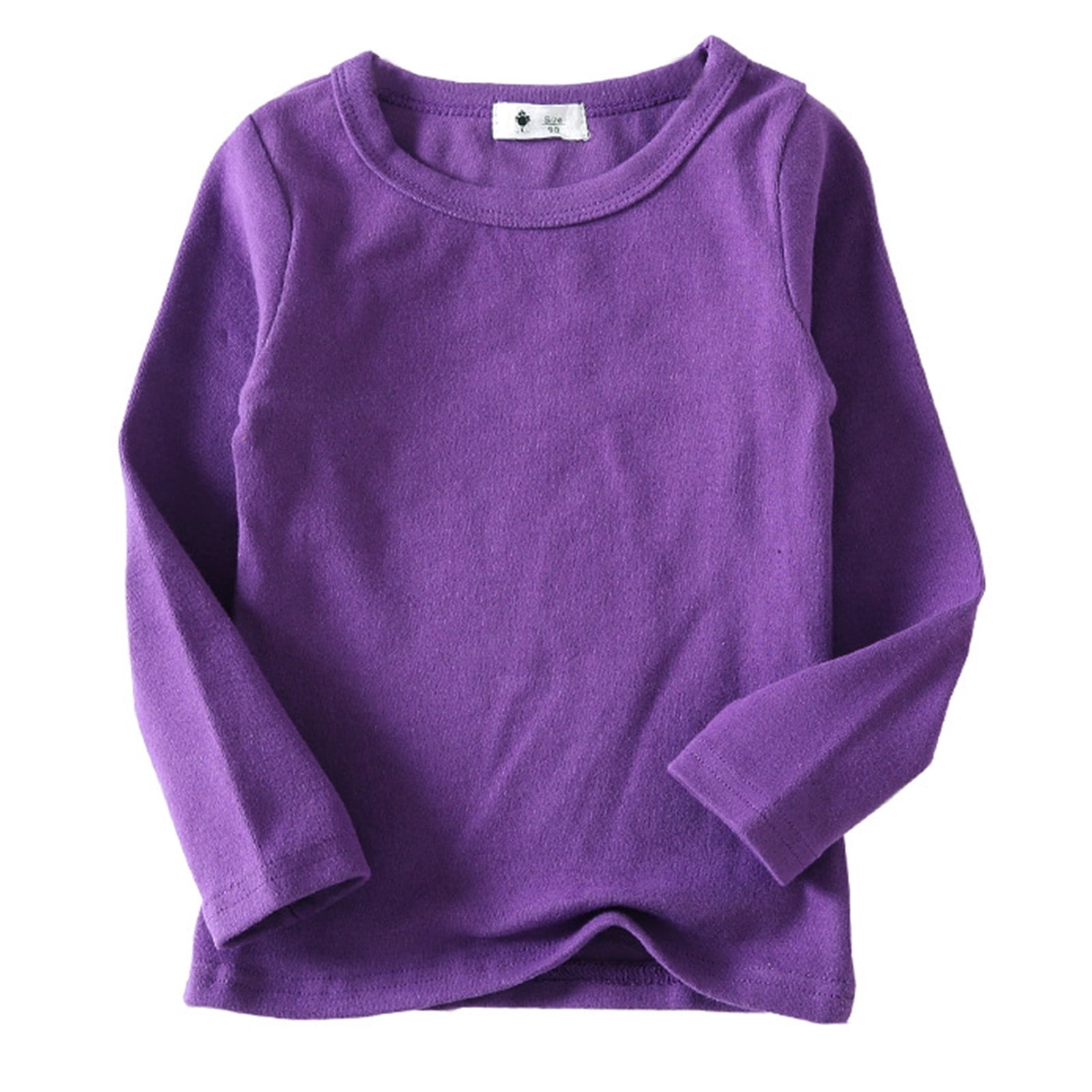 WEIYLL Tshirts Girls Solid Basic Soft Unisex Long Sleeve Candy Spring Summer Child Tee Tops for 11-12 Years