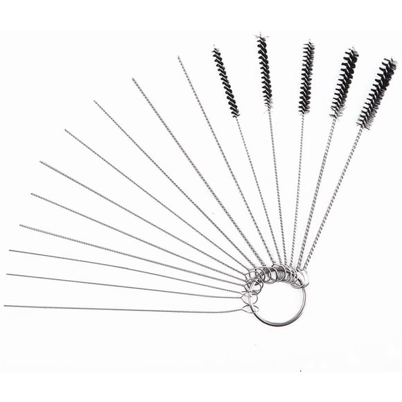 15 Long Brushes Cleaning Brush Set Thin Brush Small Cleaning Brushes Narrow Brush Drinking Straws Brush Bottle Cleaning Brushes for Test Tubes Cleaning Teapot Nozzle EspressoMachine