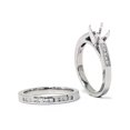 thumbnail image 2 of 5/8ct Princess Cut Cathedral Engagement Ring Set 14K White Gold, 2 of 2