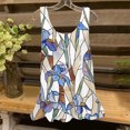 thumbnail image 2 of UPPADA Camisoles d'Été pour Femmes Col Rond Coupe Ample T-Shirts Décontractés Mode Sans Manches Vêtements de Plage Ourlet Fluide Chandails à Enfiler Hauts Plage Boho Vêtements Liquidation Hauts pour Femmes Kaki,TG, 2 of 5