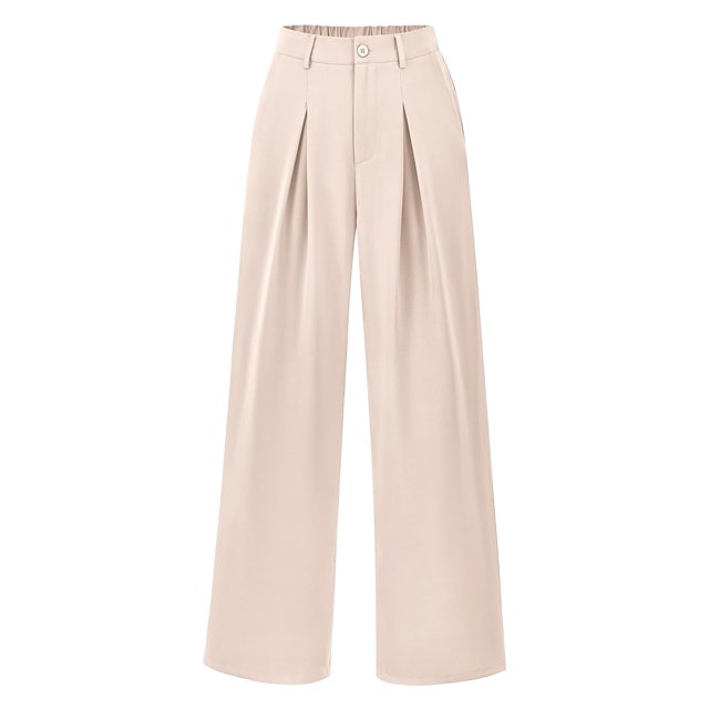 YFELWZ Womens Plus Size Spring Fall Work Commuting Business Temperament Relaxed Casual Dress Suit Pants Beige XL